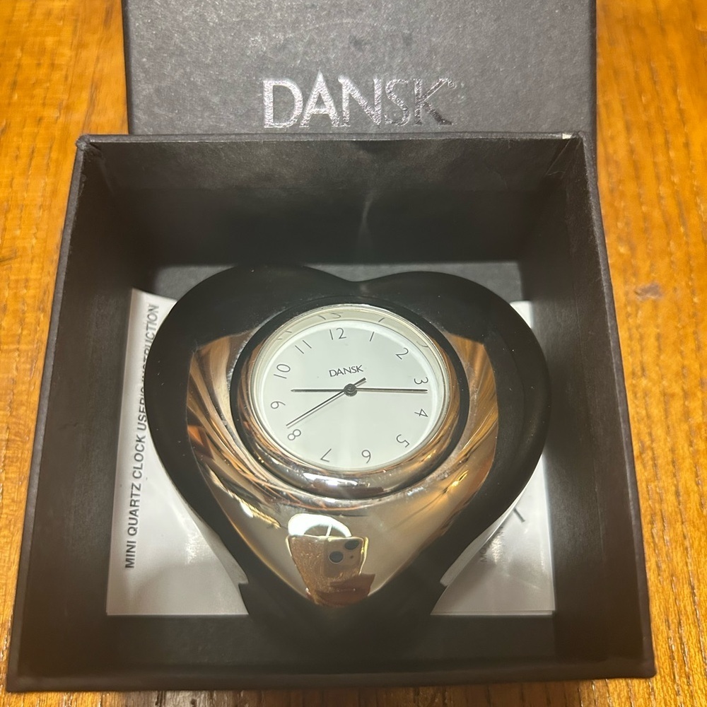 Mini Dansk Clock Quartz Mechanism Paperweight EUC!